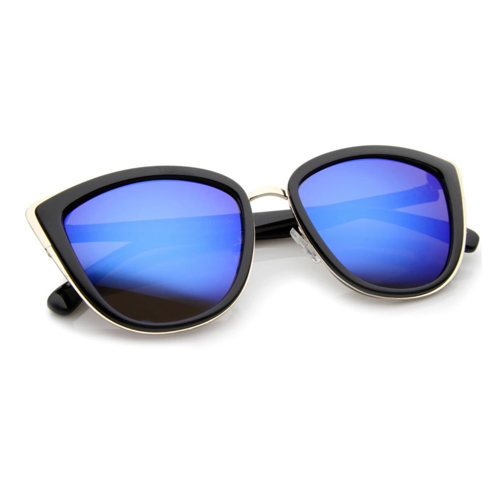 COLOR MIRRORS LEN OVERSIZED CATEYE SUNGLASSES 55MM
